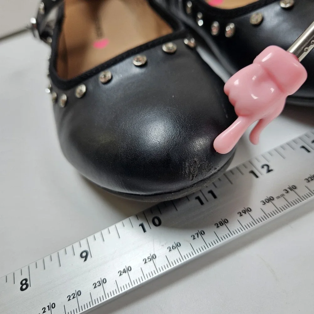 Steve Madden Kids Black Rhinestone Mary Jane Flats Dress Shoes Size Youth 5